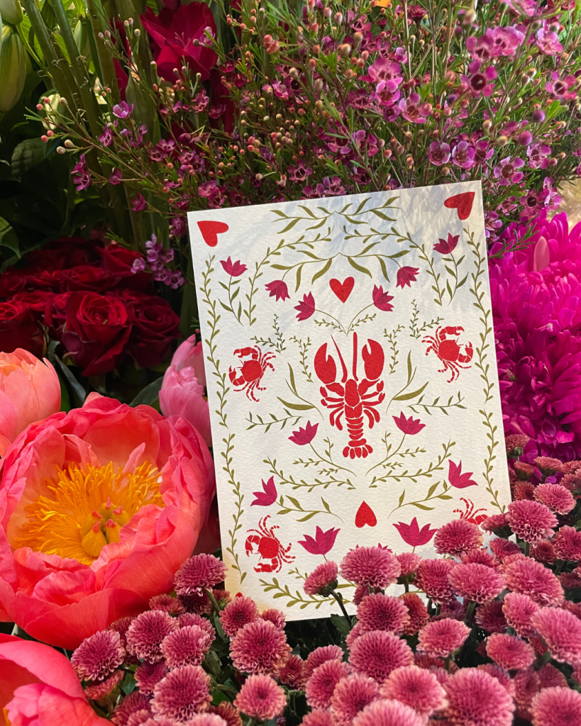 Faire part mariage homard illustré